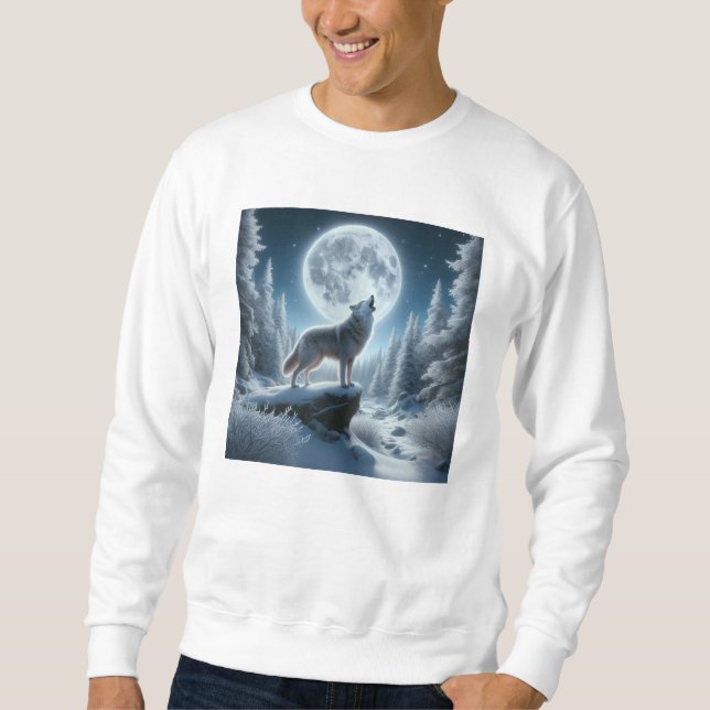 Sudadera Lobo Aullador En Invierno (Anverso)