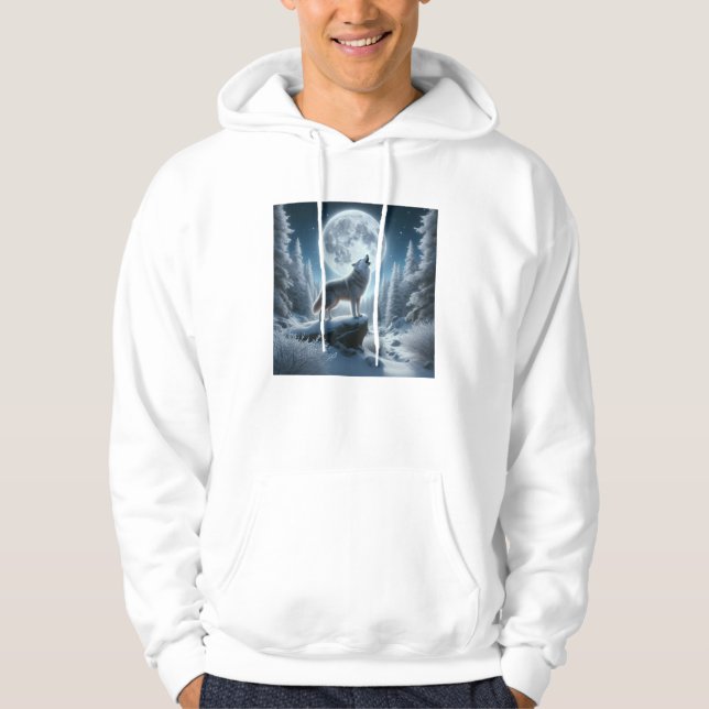 Sudadera Lobo Aullador En Invierno (Anverso)