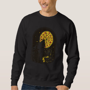 Sudadera Lobo Aullando En Luna Llena De Pizza Lobos Lobo An