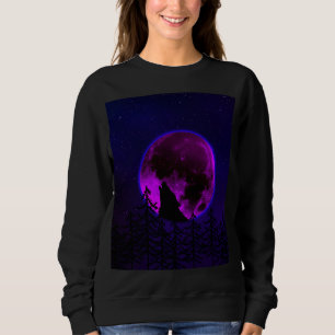 SUDADERA LOBO AULLANDO LUNA MAGENTA  
