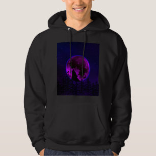 SUDADERA LOBO AULLANDO LUNA MAGENTA  