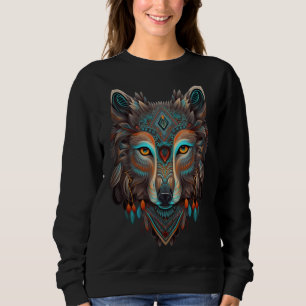 Sudadera Lobo Azteca Mexicano Tradicional Antiguo Azteca Me