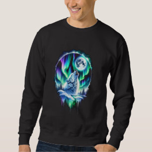 Sudadera Lobo Bosque Luna Vintage Cósmico Aullador Amante d