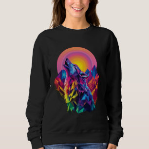 Sudadera Lobo Bosque Luna Vintage Cósmico Aullador Amante L