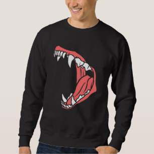 Sudadera Lobo Canino Aullando Gruñendo Boca Terrorífico Hor