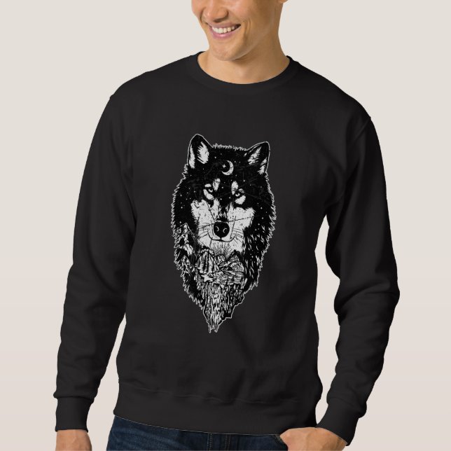 Sudadera Lobo celeste con problemas (Anverso)