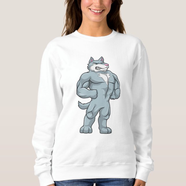 Sudadera Lobo como el caso de Bodybuilder (Anverso)