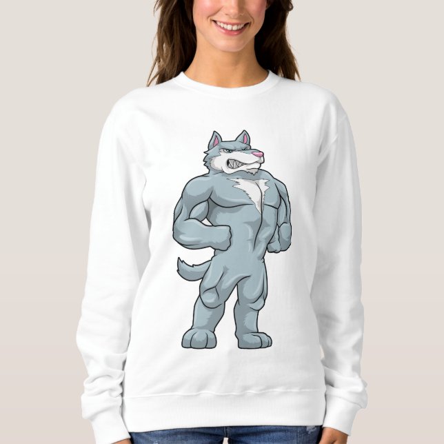 Sudadera Lobo como el caso de Bodybuilder (Anverso)