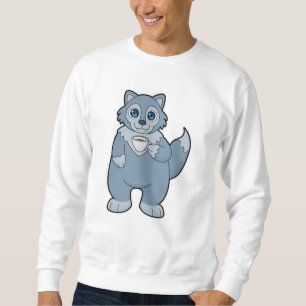 Sudadera Lobo con copa de café