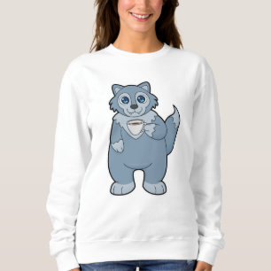 Sudadera Lobo con copa de café