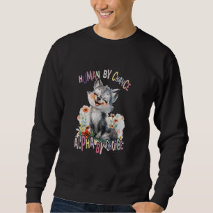 Sudadera lobo con flores lindos lobos luna animal alpha de