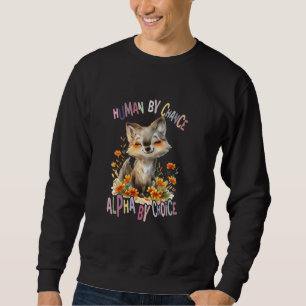 Sudadera lobo con flores lindos lobos luna animal alpha de