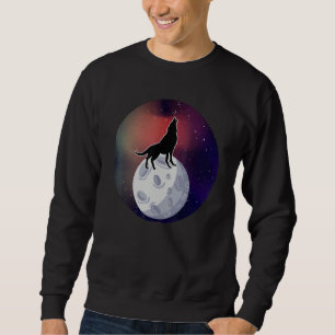 Sudadera Lobo Cósmico Aullando Luna Espacio Lobos Árticos A