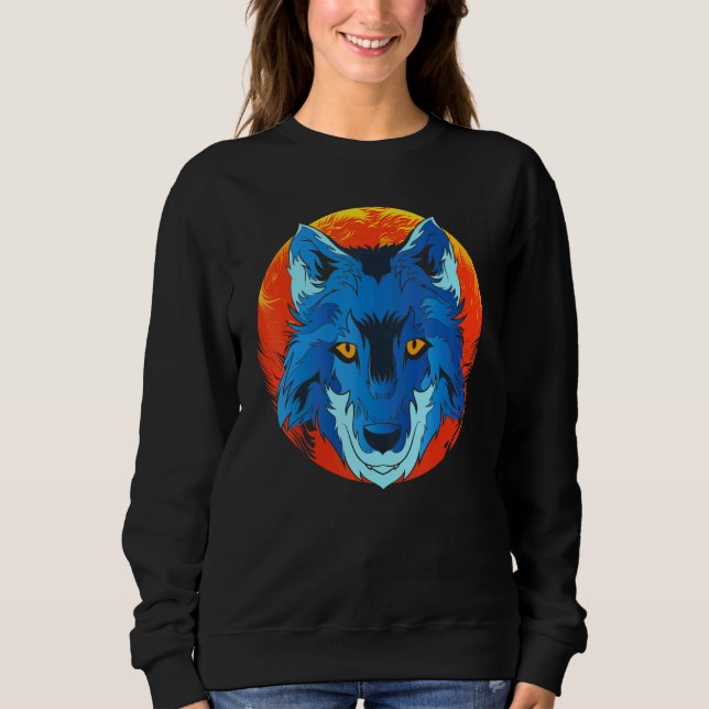Sudadera Lobo de animales del bosque de la Luna Roja (Anverso)