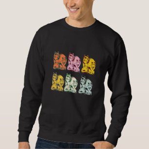 Sudadera Lobo de arte pop vintage colorido de la familia Wo