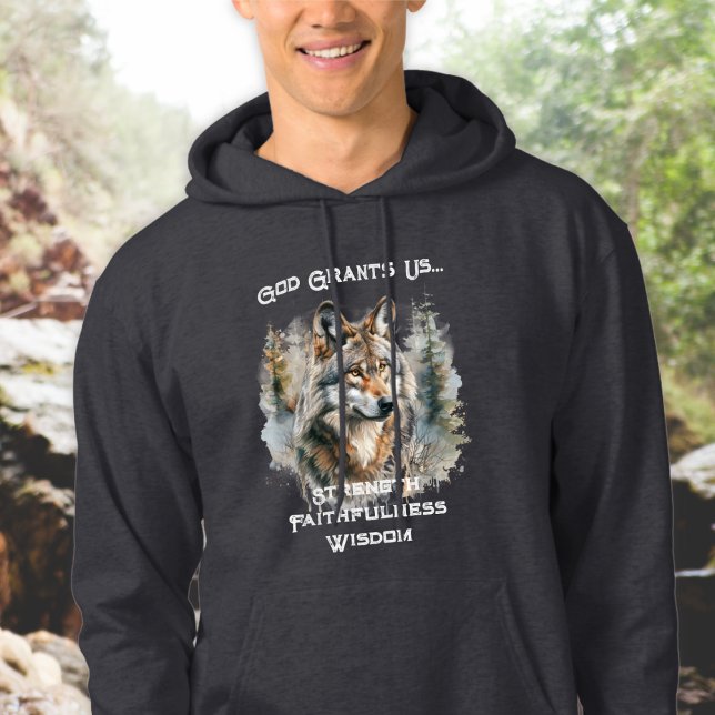 Sudadera Lobo de fuerza cristiana (Subido por el creador)