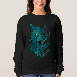 Sudadera Lobo de la luz de la luna del animal del bosque de