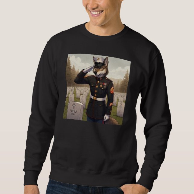 Sudadera Lobo de la Marina saludando (Anverso)