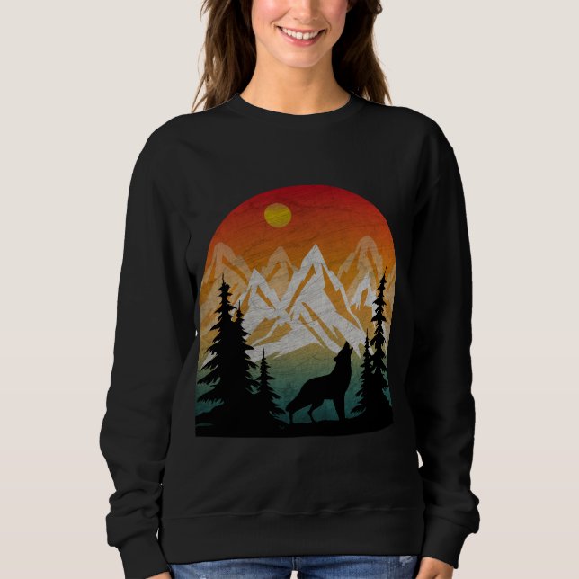 Sudadera Lobo de la Naturaleza Vintage (Anverso)