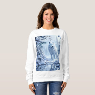 Sudadera Lobo de nieve salvaje depredador naturaleza arte d