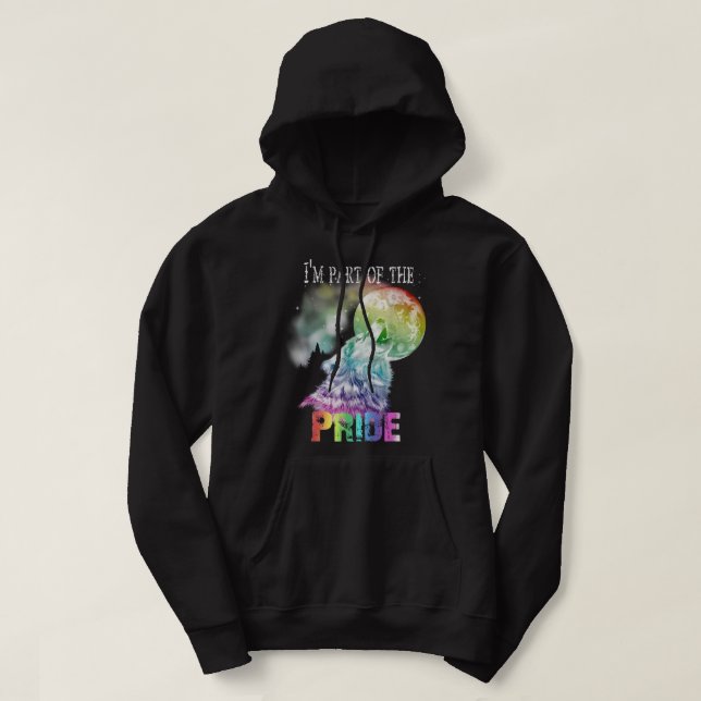 Sudadera Lobo de orgullo T-Shirt LGBT Lesbiana gay (Diseño del anverso)