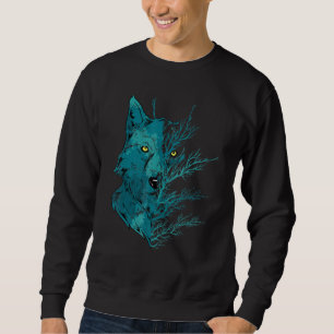 Sudadera Lobo depredador bosque animal luz de la luna lobo