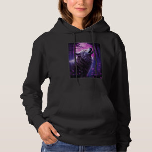 Sudadera Lobo en el bosque aullando en el arte de la fantas
