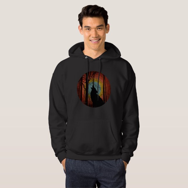 SUDADERA LOBO EN EL BOSQUE FORESTAL (Anverso completo)