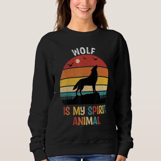 Sudadera Lobo es mi animal espiritual   Lobo   (Anverso)