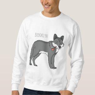 Sudadera Lobo gris con ilustracion de personalizado de tube
