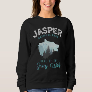 Sudadera Lobo gris del Parque Nacional Jasper con aspecto v
