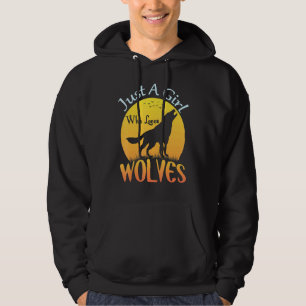 Sudadera Lobo Lindo De Luna Llena Solo Una Chica Que Am