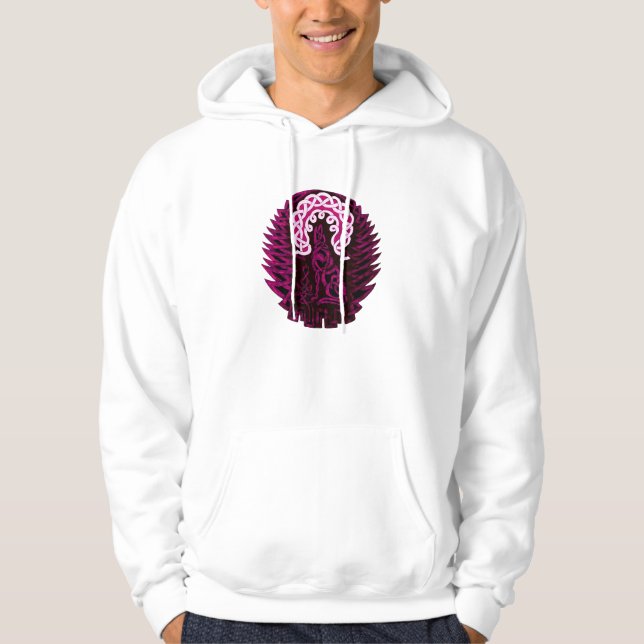 Sudadera Lobo/luna célticos, rosada (Anverso)