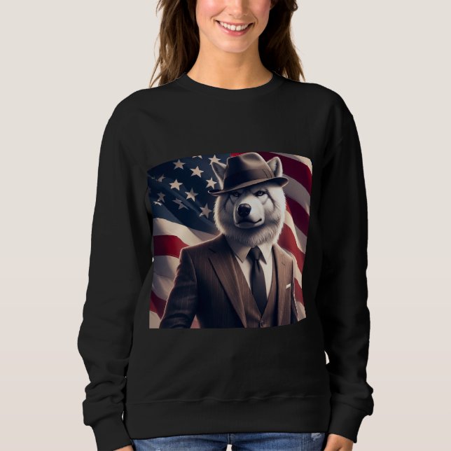 Sudadera Lobo Patriótico   (Anverso)