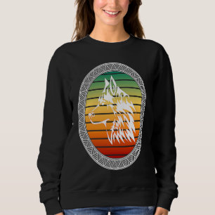 Sudadera Lobo personalizado puesta de sol Celta tribal lobo
