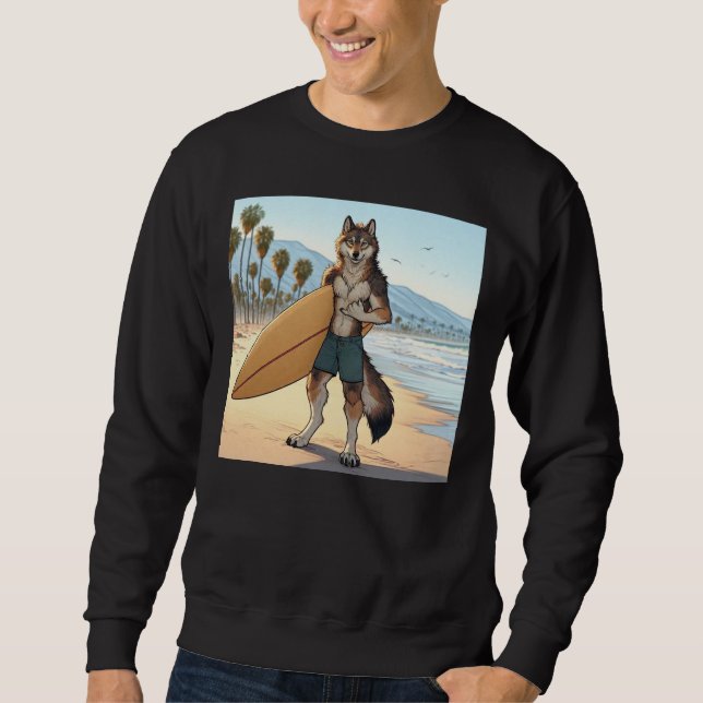 Sudadera Lobo surfista   (Anverso)