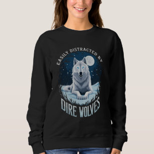 Sudadera Lobo Temible Animal Silvestre Fácilmente Distraído