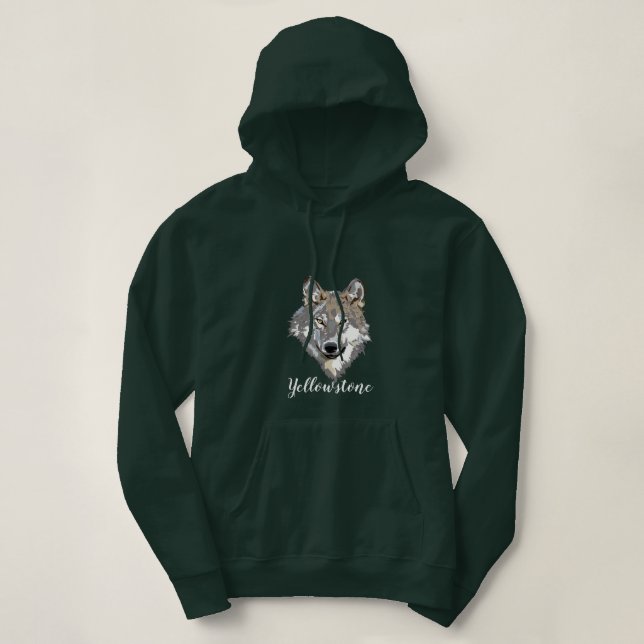 Sudadera Lobo Yellowstone de la camiseta de las mujeres con (Diseño del anverso)