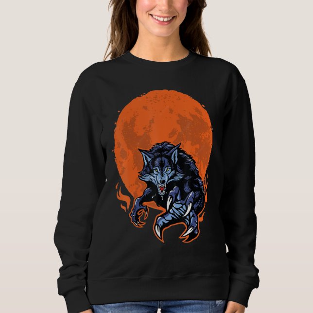 Sudadera Lobos Aplauden En La Luna - Wolf Wolves Hunter_1 (Anverso)