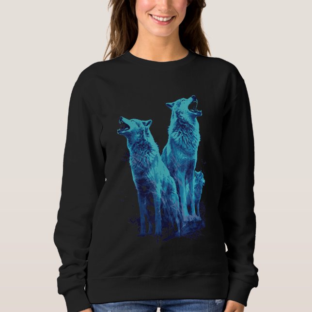 Sudadera Lobos Aulladores Fenomenales Manada de Lobos Retro (Anverso)