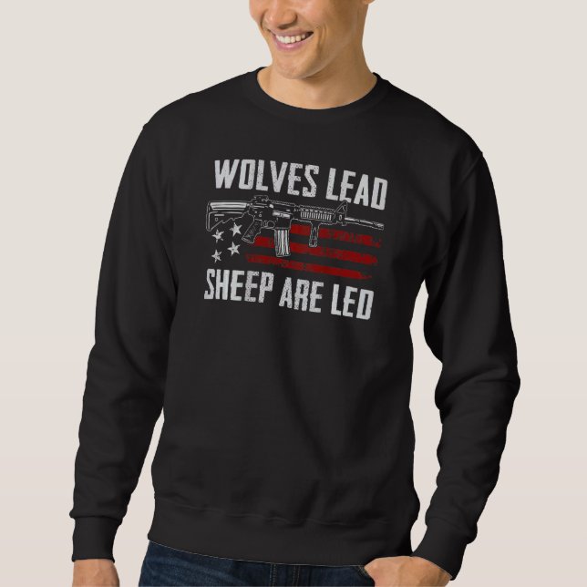 Sudadera Lobos Cabeza De Oveja Liderada Ar15 Pistolas Pro S (Anverso)