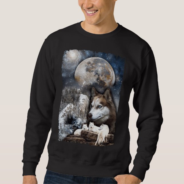 Sudadera Lobos de la montaña de invierno de la Luna de la F (Anverso)