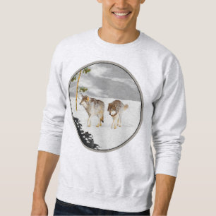 Sudadera Lobos en pintura de nieve - Arte de vida salvaje o