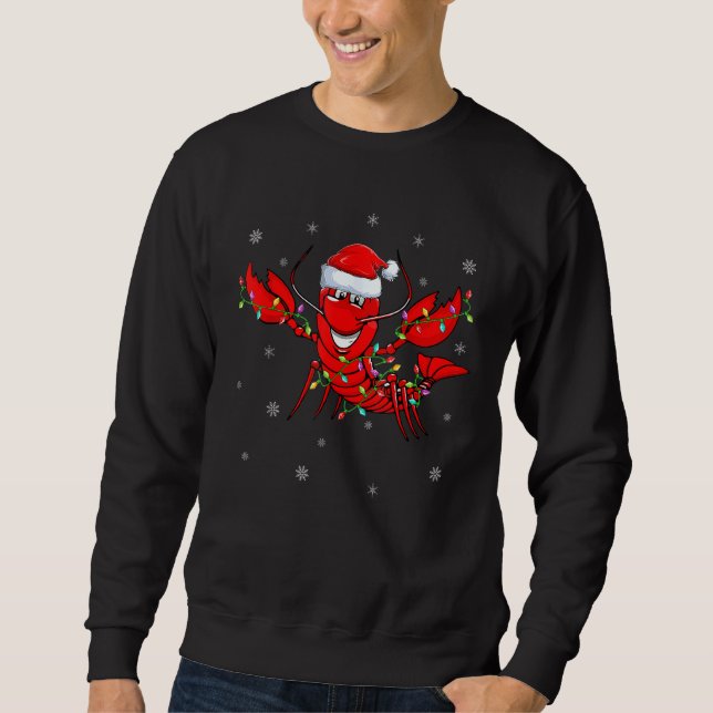 Sudadera Lobster Fish Xmas Gorra de renos Iluminador Lobste (Anverso)