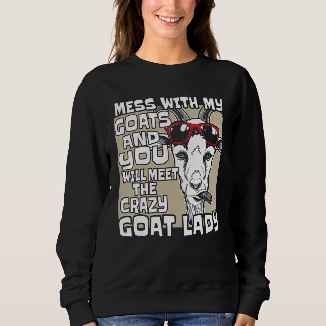 Sudadera Loca Chica de cabras diciendo mujeres (Anverso)