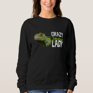 Sudadera Loca Iguana Lady Reptile Lizard Novedad Animal