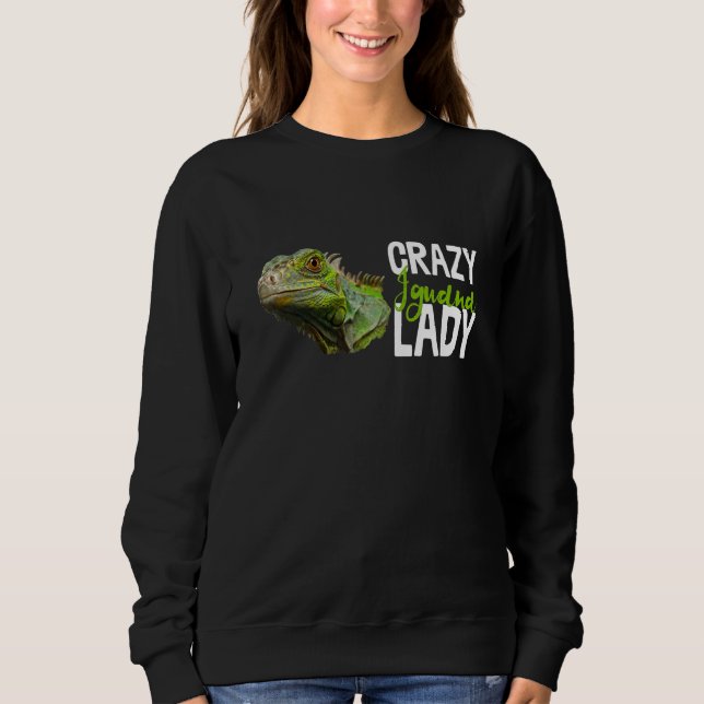 Sudadera Loca Iguana Lady Reptile Lizard Novedad Animal (Anverso)