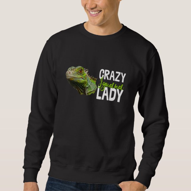 Sudadera Loca Iguana Lady Reptile Lizard Novedad Animal (Anverso)
