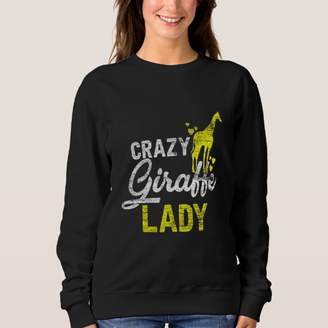 Sudadera Loca jirafa Lady Vintage Zoo Keeper Chicas (Anverso)