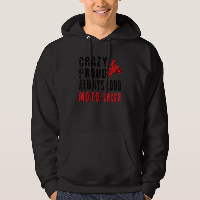 Sudadera Loco Proud Motocross esposa Dirt Bike Wife (Anverso)